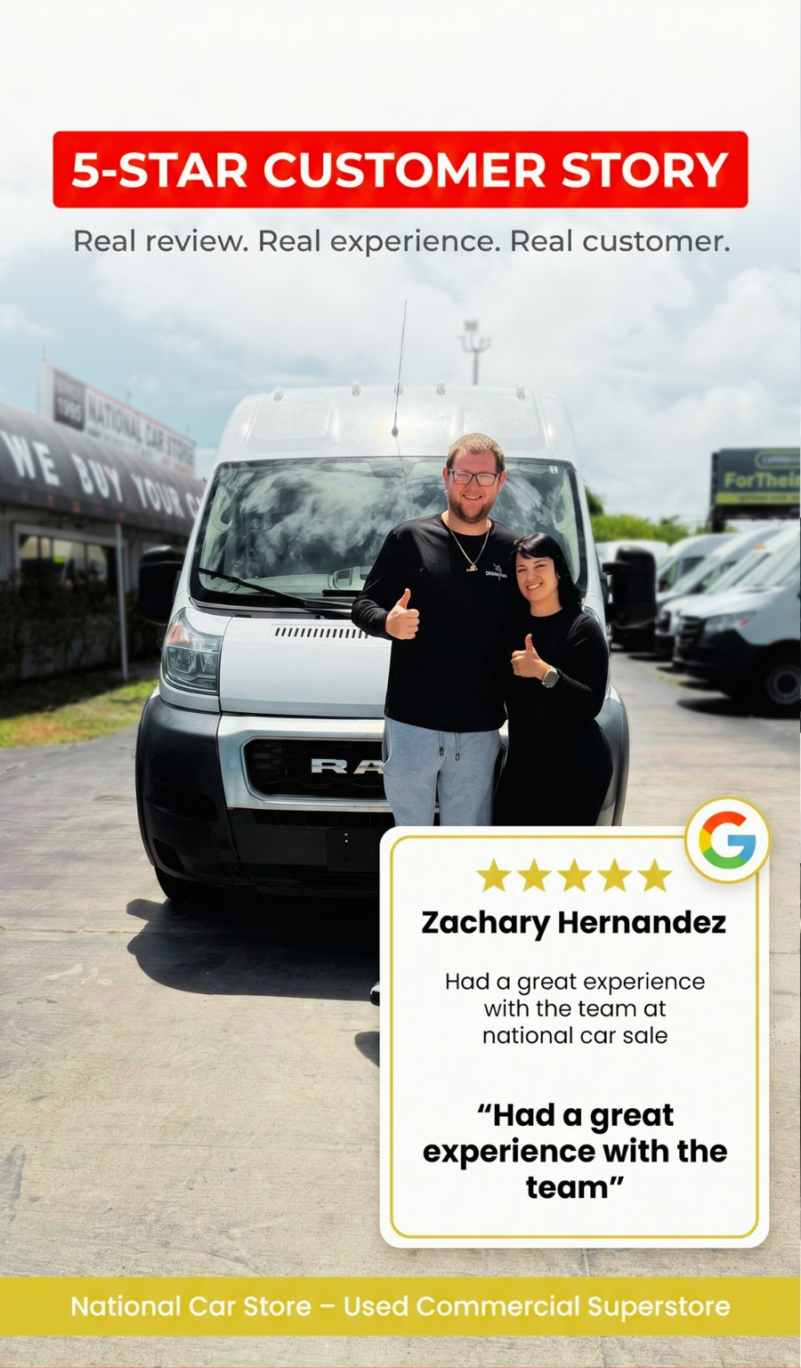 Zachary Hernandez with his van