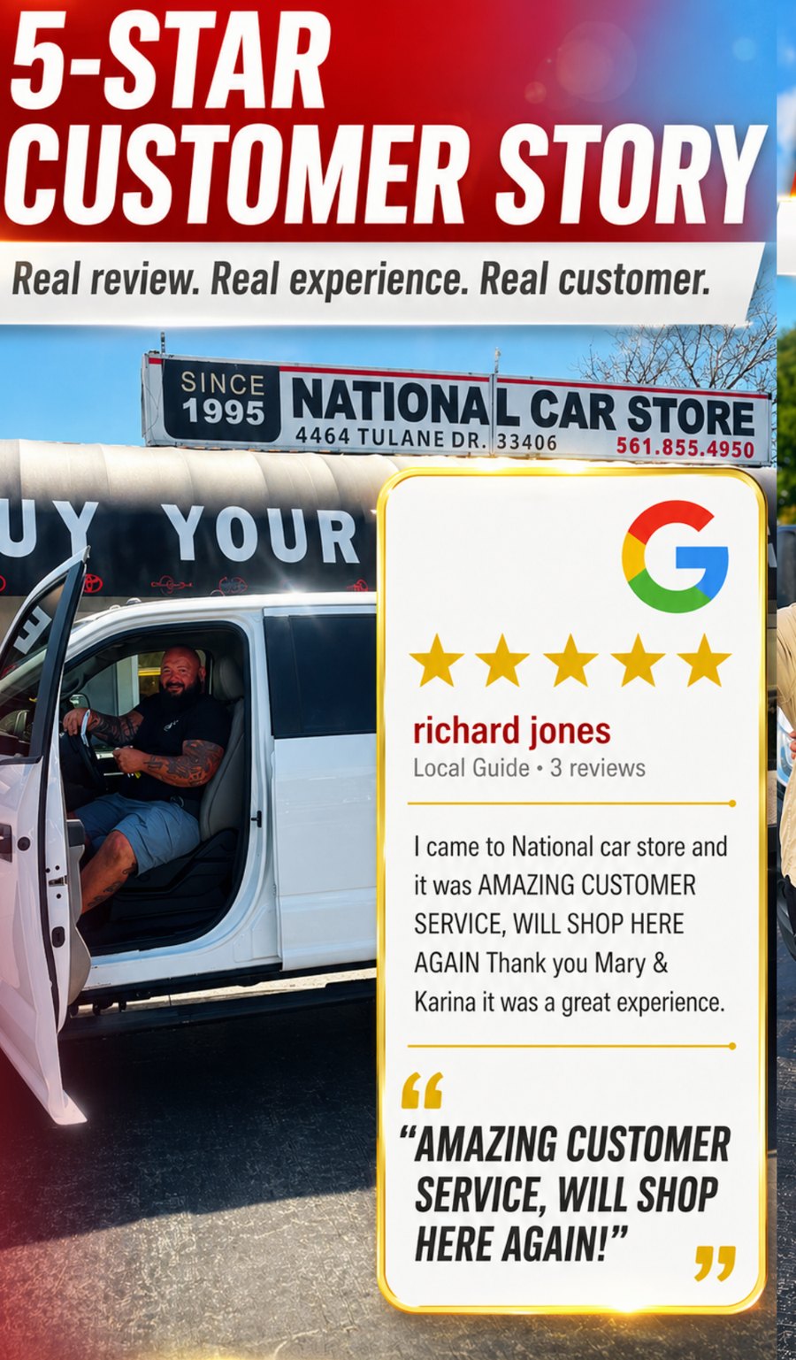 Richard Jones in his van